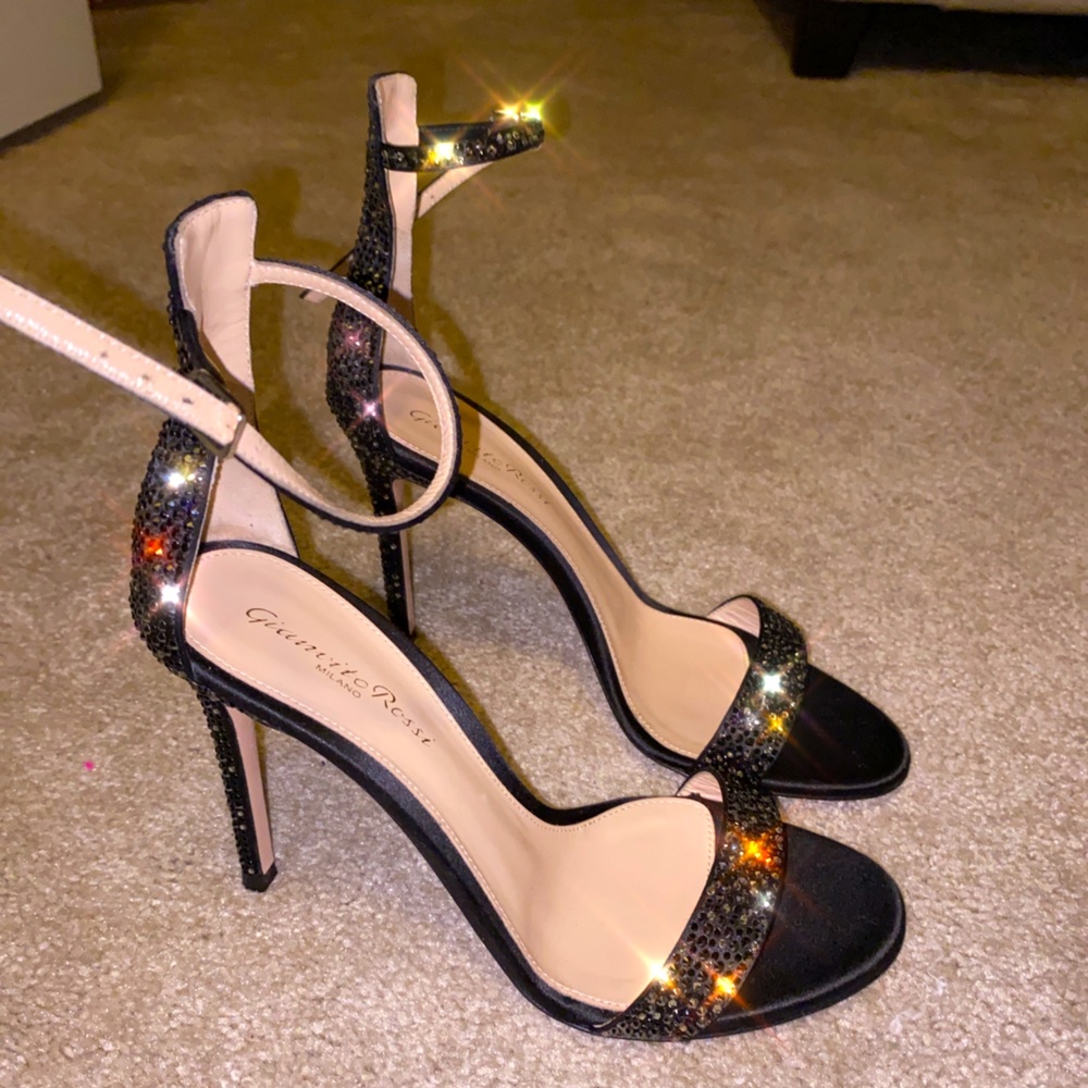 Gianvito Rossi black crystal heels